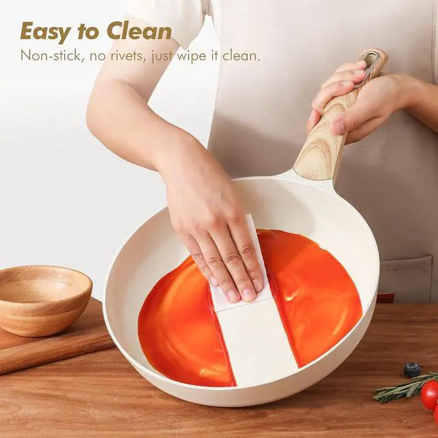 Alt view image 4 of 7 - Ceramic Cookware Sets, Pots and Pans Set Non stick, 14 Piece Induction Cookware, Non toxic Healthy Non Stick Kitchen Cooking Set, with Frying Pans Set, PFAS PTFE PFOA PFOS Free