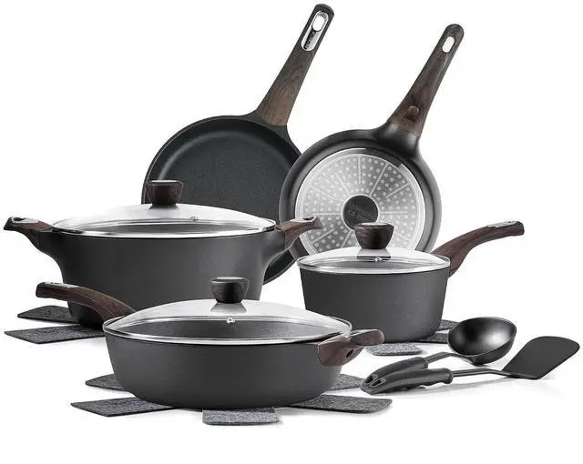 Alt view image 2 of 7 - 14 Pcs Non Stick Kitchen Cooking Set,20 Pcs Induction Cookware Sets, Non-toxic Healthy Non Stick Kitchen Cooking Set, PFOA PFOS Free