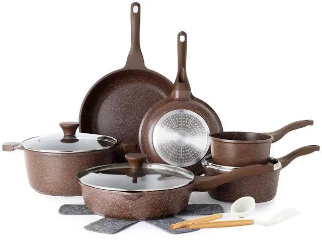 Main image of Nonstick Cookware Set 16-Piece, Healthy Pots and Pans Set, Non-stick Kitchen Cooking Set with Stay-Cool Handles, Silicone Utensils and Pot Protectors