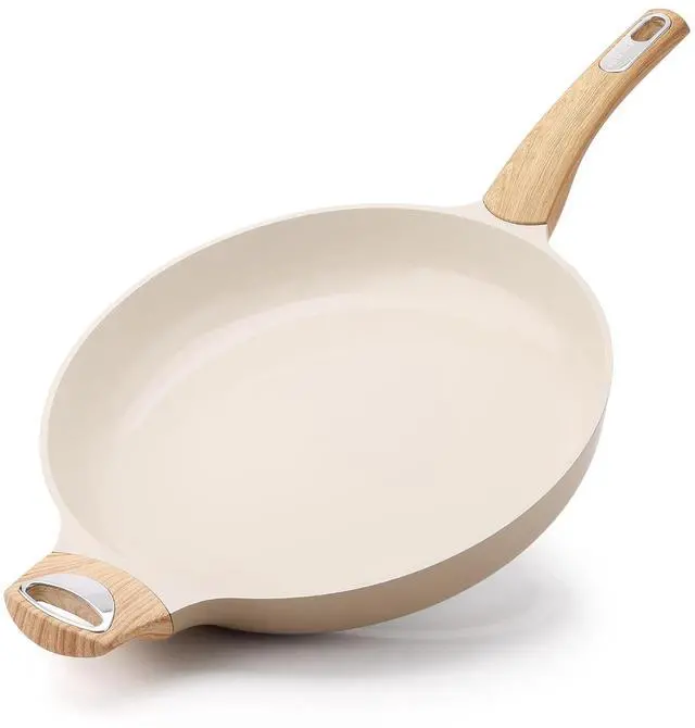 Main image of Ceramic Nonstick Frying Pan Skillet with Hot-resistant Handle 12.5Inch Large Non-toxic Healthy Kitchen Cooking Chef's Pan, Free of Intentionally Added PFOA/PFAS/PTFE, Induction Compatible
