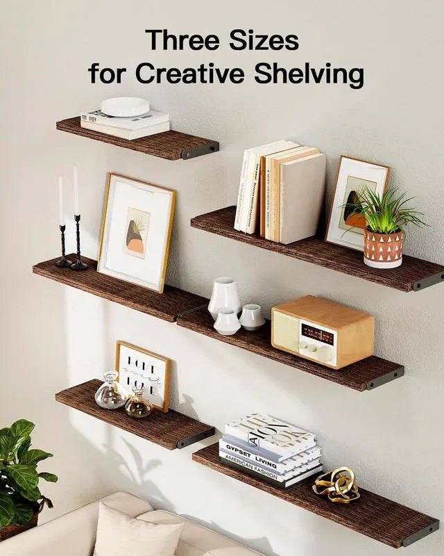 Alt view image 4 of 7 - AMADA HOMEFURNISHING Wall Shelves Set of 10, Floating Shelves for Wall, Shelves for Room