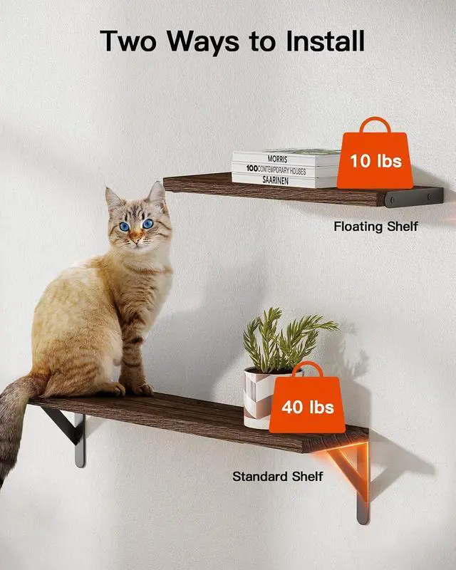 Alt view image 5 of 7 - AMADA HOMEFURNISHING Wall Shelves Set of 10, Floating Shelves for Wall, Shelves for Room