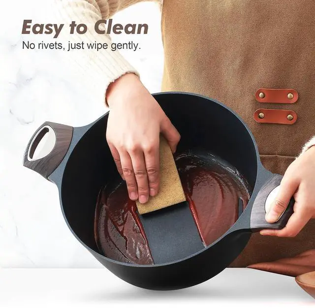 Alt view image 5 of 7 - 9.5Inch Nonstick Frying Pan Skillet with Lid,Induction Compatible,14 Pcs Pots and Pans Set Non stick,PFOA PFOS APEO Free