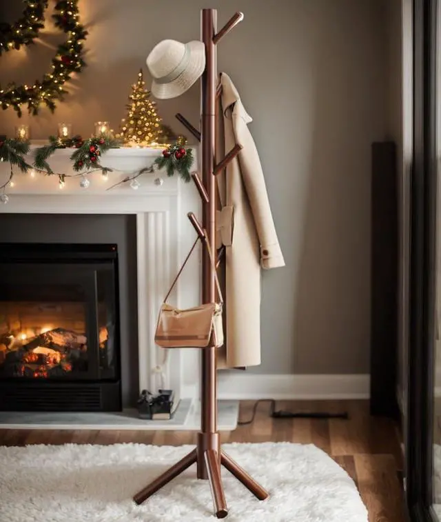 Alt view image 7 of 7 - Coat Rack with Shelf