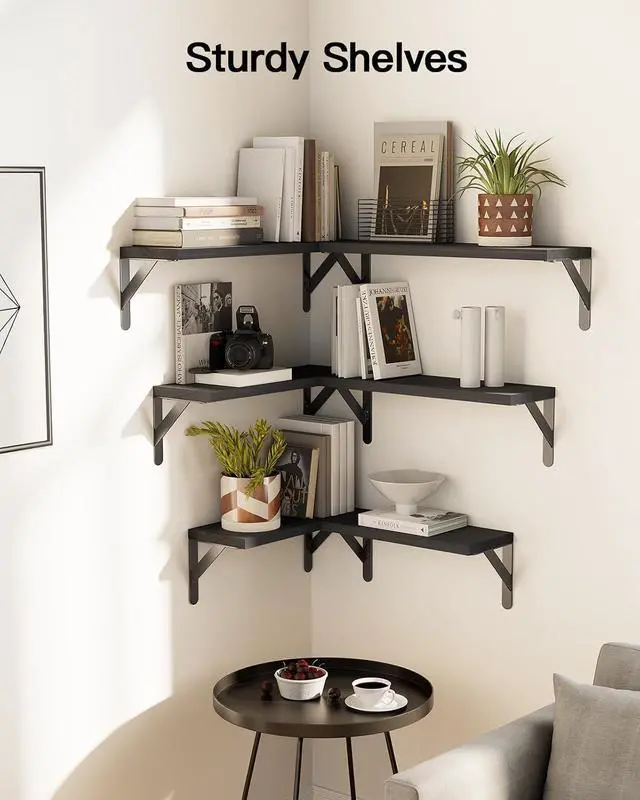 Alt view image 2 of 7 - AMADA HOMEFURNISHING Wall Shelves Set of 9, Floating Shelves for Wall Decor, Shelves for Living Room & Bathroom