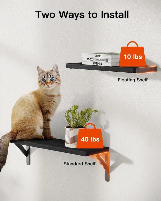 Alt view image 4 of 7 - AMADA HOMEFURNISHING Wall Shelves Set of 9, Floating Shelves for Wall Decor, Shelves for Living Room & Bathroom