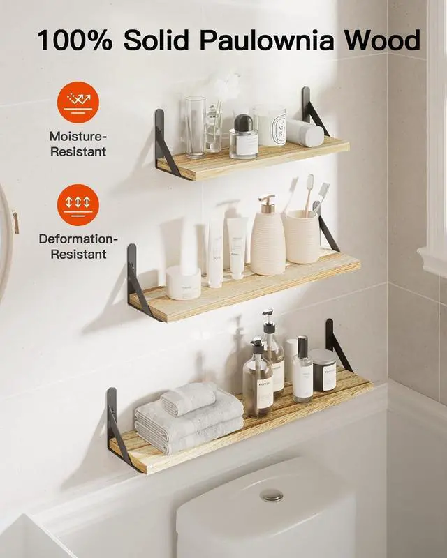 Alt view image 6 of 7 - AMADA HOMEFURNISHING Wall Shelves Set of 10, Floating Shelves for Wall, Shelves for Room Wall