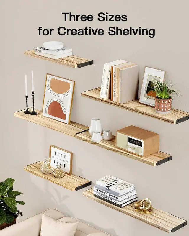 Alt view image 4 of 7 - AMADA HOMEFURNISHING Wall Shelves Set of 10, Floating Shelves for Wall, Shelves for Room Wall