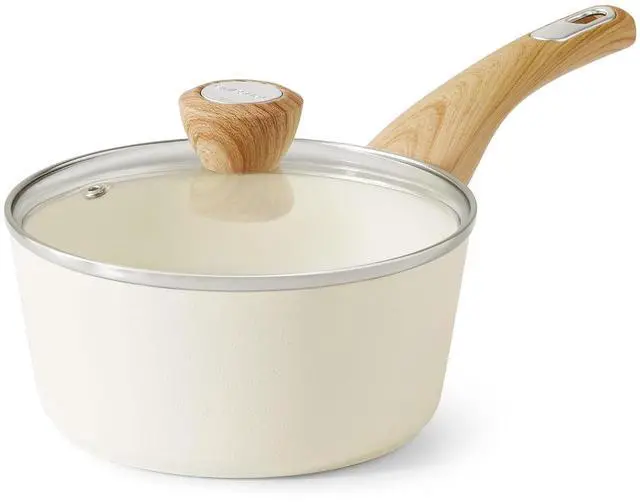 Alt view image 3 of 7 - 4.5QT Ceramic Nonstick Stock Pot with Lid,Non-toxic Healthy Pasta Pot,1.5 Quart Ceramic Nonstick Sauce Pan with Lid,Induction Pot