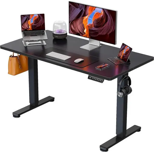Main image of ErGear Height Adjustable Electric Standing Desk, 44 x 24 Inches Sit Stand up Desk, Memory Computer Home Office Desk, Black