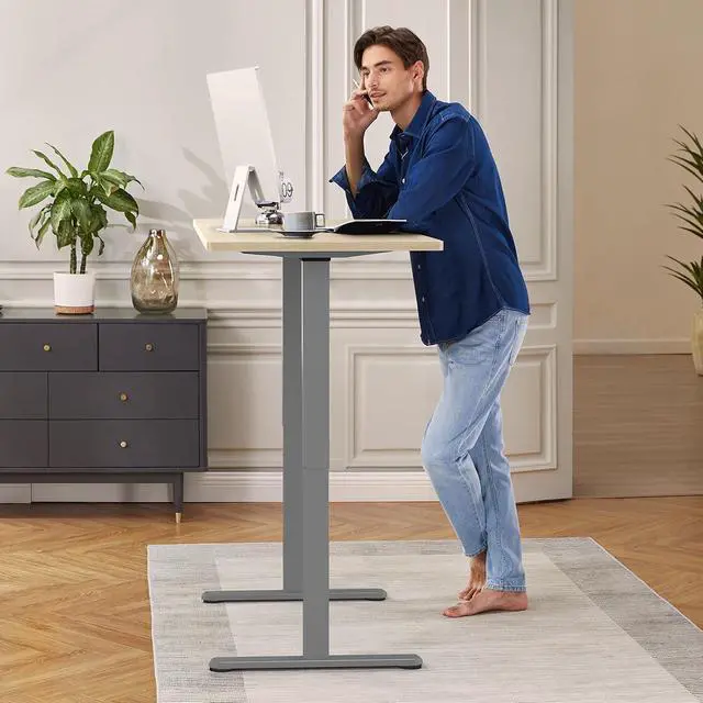 Alt view image 2 of 6 - ErGear Dual Motor Standing Desk Frame, Electric Adjustable Legs Compatible Desktop Size 44-90, 264 lbs Weight Capacity, 4 Memory Height Settings Stand up Desks Base, Grey Frame Only