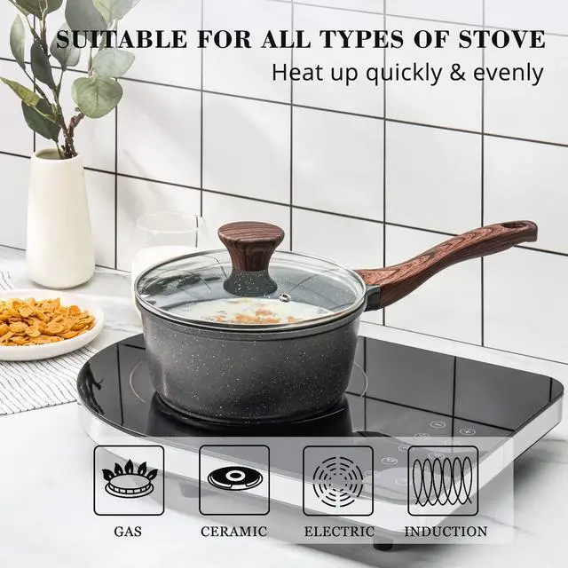 Alt view image 6 of 6 - Sauce Pan Bakelite Handle Replacement Only Compatible with 2.6 QT Saucepan with lid Gray