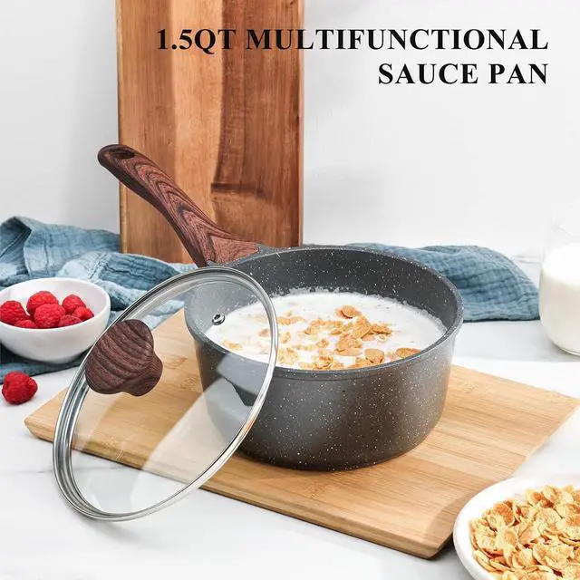 Alt view image 5 of 6 - Sauce Pan Bakelite Handle Replacement Only Compatible with 2.6 QT Saucepan with lid Gray