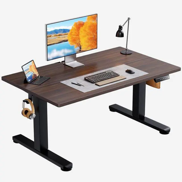 Main image of ErGear Low Height Adjustable Desk, Lifts 18.9-28.4 Inches, 40 X 24 Inches Electric Standing Desk for Kids, 4 Height Memory Settings & Storage Hooks, Home Office Computer Table & Study Desk, Walnut