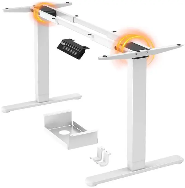 Alt view image 7 of 7 - ErGear Dual Motor Standing Desk Frame, Electric Adjustable Legs Compatible Desktop Size 44-90, 264 lbs Weight Capacity, 4 Memory Height Settings Stand up Desks Base, White Frame Only