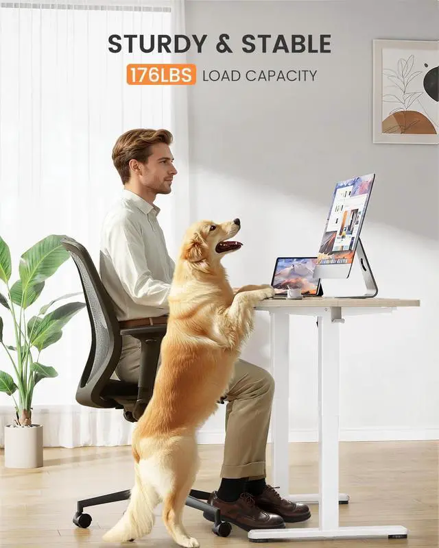 Alt view image 7 of 7 - ErGear Low Height Adjustable Desk, Lifts 18.9-28.4 Inches, 35 X 20 Inches Electric Standing Desk for Kids, 4 Height Memory Settings & Storage Hooks, Home Office Computer Table & Study Desk, Natural