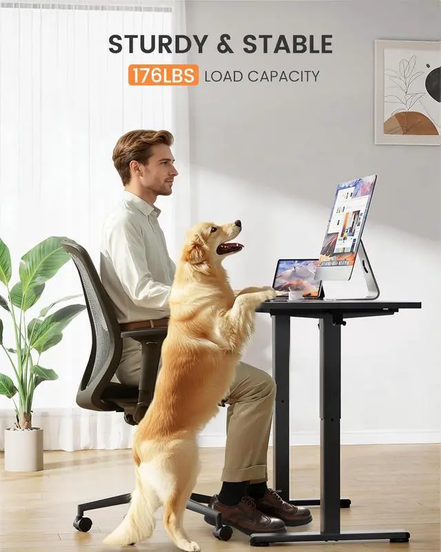 Alt view image 5 of 6 - ErGear Low Height Adjustable Desk, Lifts 18.9-28.4 Inches, 40 X 24 Inches Electric Standing Desk for Kids, 4 Height Memory Settings & Storage Hooks, Home Office Computer Table & Study Desk, Black