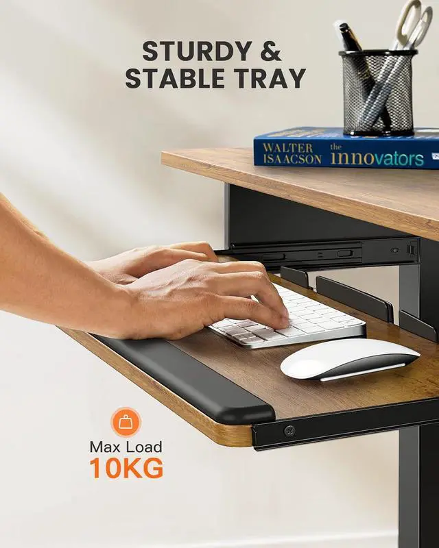 Alt view image 3 of 7 - ErGear Electric Standing Desk with Keyboard Tray, 44x24, Vintage Brown