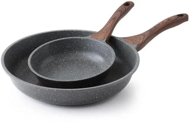 Main image of Nonstick Frying Pan Skillets, Swiss Granite Coating Omelette Pans, Healthy Cookware Chef's Pan, Free of Intentionally Added PFOA (8+12.5 Inch)