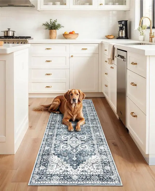 Alt view image 5 of 7 - AMADA HOMEFURNISHING 2x6 and 2x3 Area Rugs Buying Together, Washable Area Rug, Low-Profile Indoor Rug with Non-Slip Backing & Durable Edge Binding