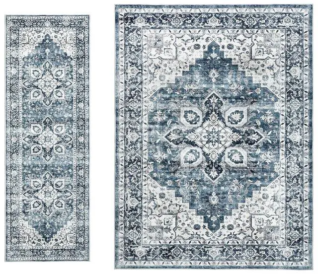 Main image of AMADA HOMEFURNISHING 5x7 and 2x6 Area Rugs Buying Together, Soft, Machine Washable, Stain-Resistant, Low-Profile Indoor Area Rugs with Non-Slip Backing & Durable Edge Binding