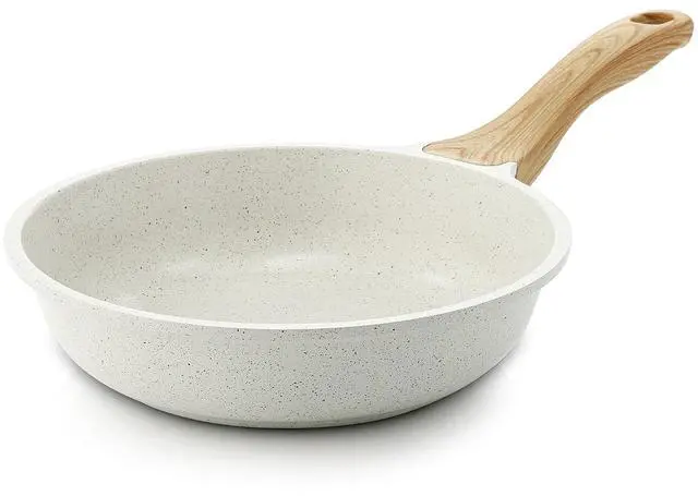 Alt view image 2 of 7 - 8-Inch Nonstick Ceramic Frying Pan Skillet,Healthy Non Toxic Chef Pan,1.5 Quart Ceramic Nonstick Sauce Pan with Lid,Induction Pot