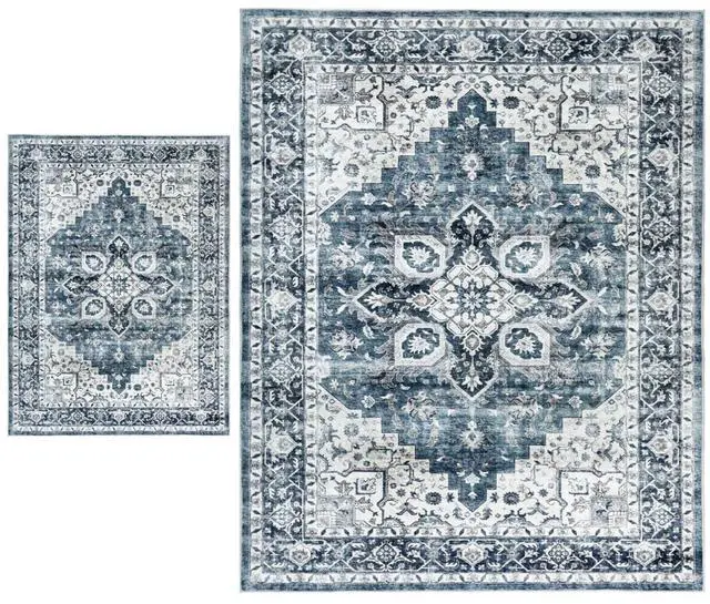 Main image of AMADA HOMEFURNISHING 8x10 and 3x5 Area Rugs Buying Together, Soft, Machine Washable, Stain-Resistant, Low-Profile Indoor Area Rugs with Non-Slip Backing & Durable Edge Binding