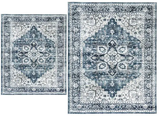 Main image of AMADA HOMEFURNISHING 8x10 and 5x7 Area Rugs Buying Together, Soft, Machine Washable, Stain-Resistant, Low-Profile Indoor Area Rugs with Non-Slip Backing & Durable Edge Binding