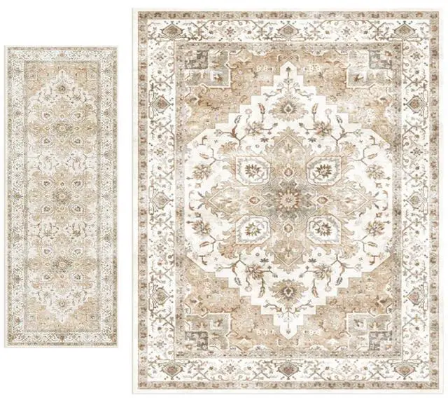 Main image of AMADA HOMEFURNISHING 8x10 and 2.7x8 Area Rugs Buying Together, Soft, Machine Washable, Stain-Resistant, Low-Profile Indoor Area Rugs with Non-Slip Backing & Durable Edge Binding