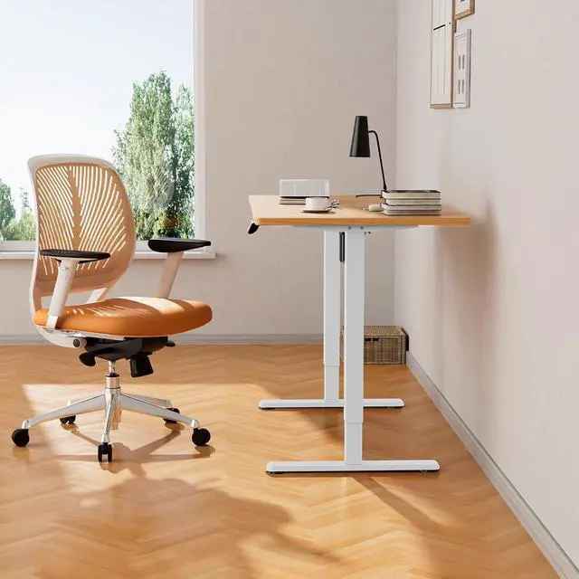 Alt view image 2 of 7 - ErGear Electric Standing Desk Legs, 4 Memory Height Settings Height Adjustable Desk Frame, Sit Stand Table Legs Up to 47.2", Ergonomic Stand up Converter Base Workstation, White Frame Only