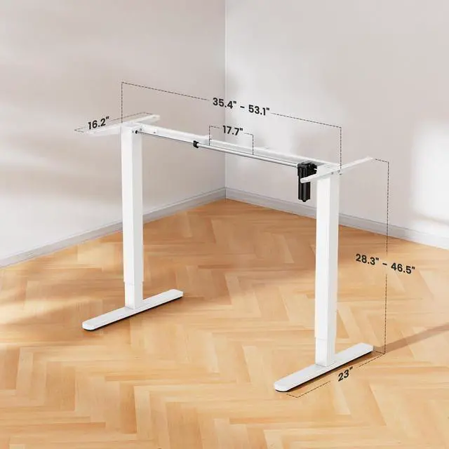 Alt view image 3 of 7 - ErGear Electric Standing Desk Legs, 4 Memory Height Settings Height Adjustable Desk Frame, Sit Stand Table Legs Up to 47.2", Ergonomic Stand up Converter Base Workstation, White Frame Only