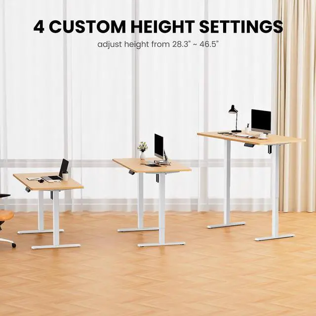 Alt view image 5 of 7 - ErGear Electric Standing Desk Legs, 4 Memory Height Settings Height Adjustable Desk Frame, Sit Stand Table Legs Up to 47.2", Ergonomic Stand up Converter Base Workstation, White Frame Only