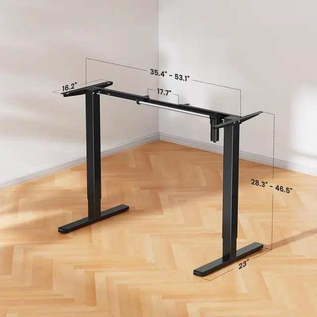 Alt view image 3 of 7 - ErGear Electric Standing Desk Legs, 4 Memory Height Settings Height Adjustable Desk Frame, Sit Stand Table Legs Up to 47.2", Ergonomic Stand up Converter Base Workstation, Black Frame Only
