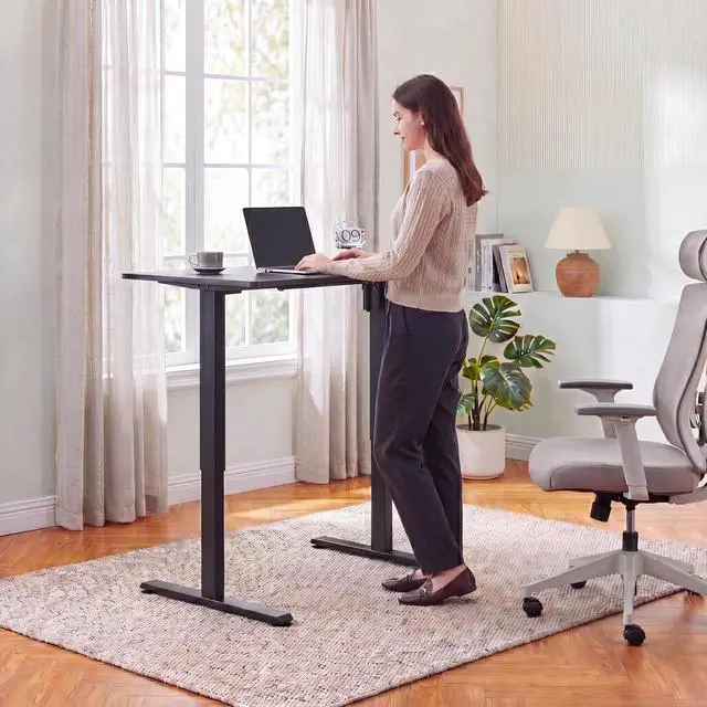 Alt view image 6 of 7 - ErGear Electric Standing Desk Legs, 4 Memory Height Settings Height Adjustable Desk Frame, Sit Stand Table Legs Up to 47.2", Ergonomic Stand up Converter Base Workstation, Black Frame Only