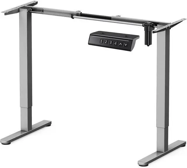 Main image of ErGear Electric Stand up Desk Frame,4 Memory Height Settings Height Adjustable Table Legs, Sit Stand Desk Frame Up to 47.2" , Ergonomic Standing Desk Base Workstation, Grey Frame Only