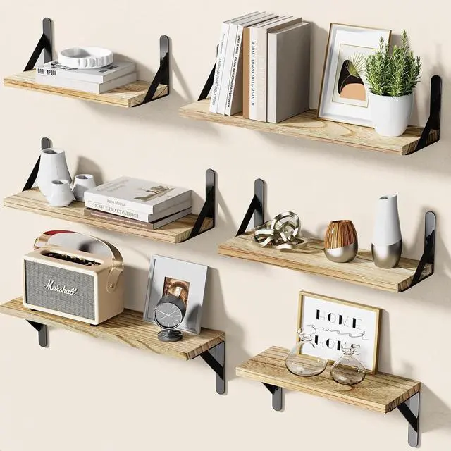Main image of AMADA HOMEFURNISHING Floating Shelves Bundle with Wall Shelves
