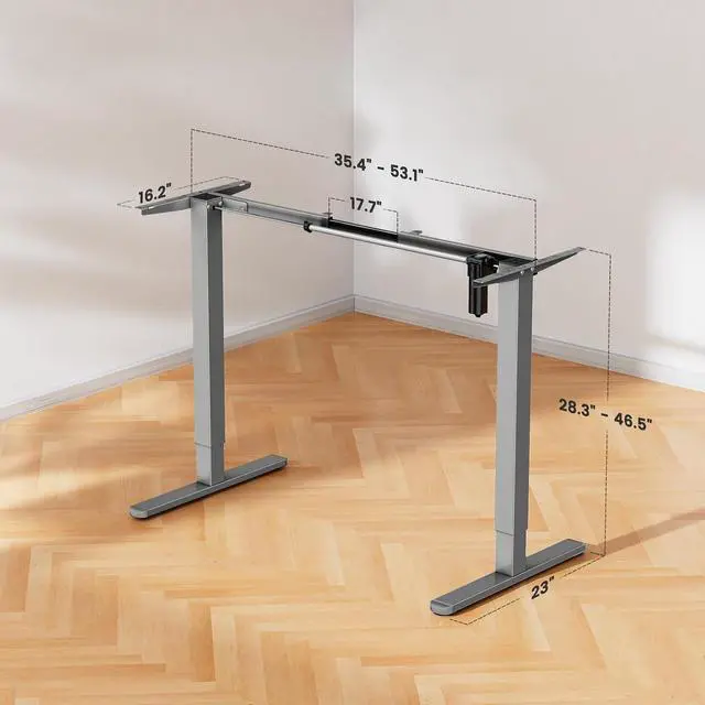 Alt view image 4 of 7 - ErGear Electric Stand up Desk Frame,4 Memory Height Settings Height Adjustable Table Legs, Sit Stand Desk Frame Up to 47.2" , Ergonomic Standing Desk Base Workstation, Grey Frame Only