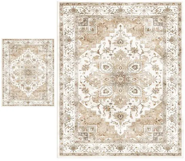 Main image of AMADA HOMEFURNISHING 8x10 and 2x4 Area Rugs Buying Together, Soft, Machine Washable, Stain-Resistant, Low-Profile Indoor Area Rugs with Non-Slip Backing & Durable Edge Binding