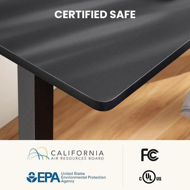 Alt view image 7 of 7 - ErGear L Shaped Standing Desk, 63"x55" Electric Adjustable Height Sit Stand up Desk, Ergonomic Large Computer Table, Left & Right Interchangeable Installation, Suitable for Home Office, Black