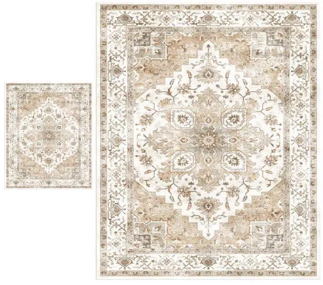 Main image of AMADA HOMEFURNISHING 8x10 and 2x3 Area Rugs Buying Together, Soft, Machine Washable, Stain-Resistant, Low-Profile Indoor Area Rugs with Non-Slip Backing & Durable Edge Binding