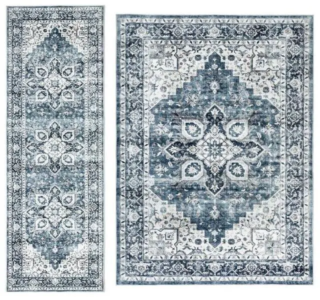 Main image of AMADA HOMEFURNISHING 5x7 and 2.7x8 Area Rugs Buying Together, Soft, Machine Washable, Stain-Resistant, Low-Profile Indoor Area Rugs with Non-Slip Backing & Durable Edge Binding
