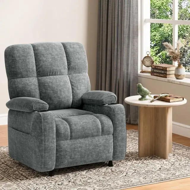 Main image of Pipishell Power Recliner Chair for Adults, One-Touch Synchronized Reclining, Oeko-TEX Chenille Fabric Electric Recliner with USB Ports, Cup Holder & Side Pockets, for Living Room & Bedroom