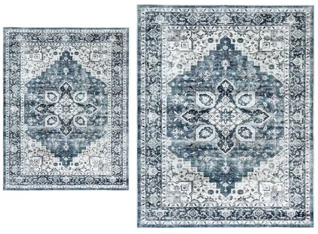 Main image of AMADA HOMEFURNISHING 5x7 and 3x5 Area Rugs Buying Together, Soft, Machine Washable, Stain-Resistant, Low-Profile Indoor Area Rugs with Non-Slip Backing & Durable Edge Binding