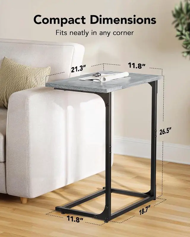 Alt view image 3 of 7 - Pipishell C-Shaped Side Table & Bamboo Shoe Rack Bench