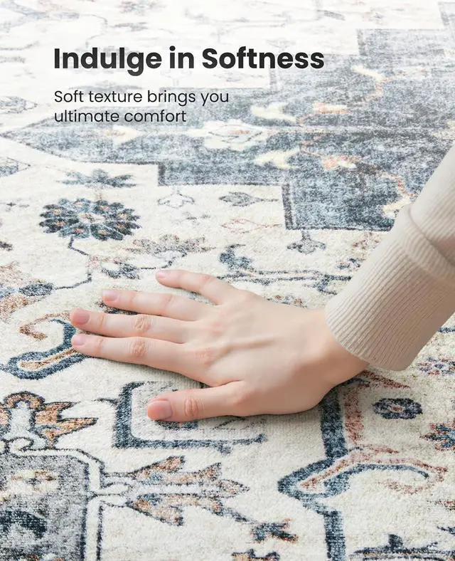 Alt view image 7 of 7 - AMADA HOMEFURNISHING 8x10 and 2x6 Area Rugs Buying Together, Soft, Machine Washable, Stain-Resistant, Low-Profile Indoor Area Rugs with Non-Slip Backing & Durable Edge Binding