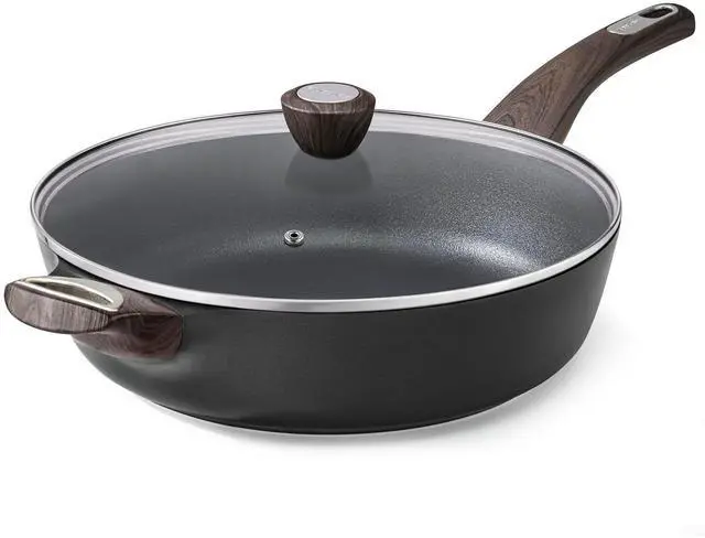 Alt view image 2 of 7 - 12 Inch Nonstick Frying Pan Skillet with Lid,4.5 QT Soup with Lid,Big Sauce Stew