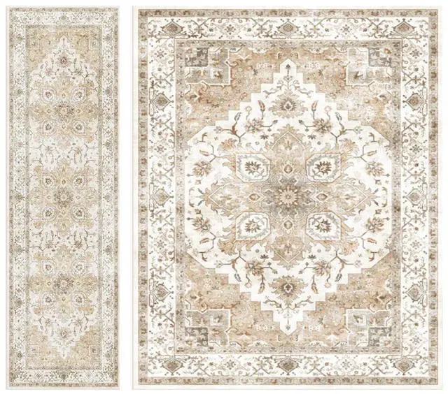 Main image of AMADA HOMEFURNISHING 8x10 and 2.7x10 Area Rugs Buying Together, Soft, Machine Washable, Stain-Resistant, Low-Profile Indoor Area Rugs with Non-Slip Backing & Durable Edge Binding