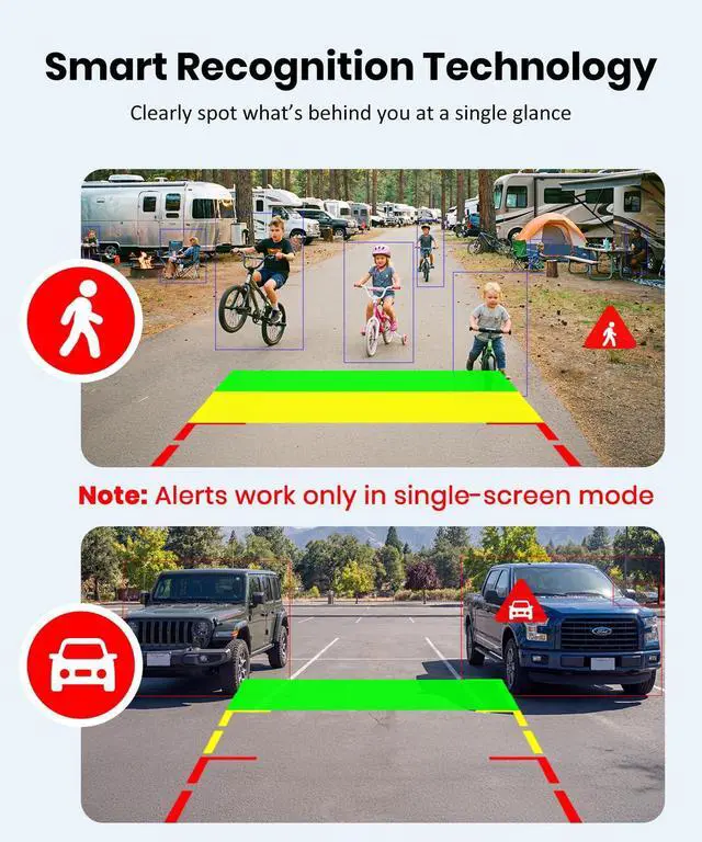 Alt view image 6 of 7 - AUTO-VOX 2 Solar Magnetic Wireless Backup Camera Kit: Watch Rear and Side Views, Spot Cars and Pedestrians, 2 Min Easy Mount, 7.2 inch Split Screen, Back Up Camera for Truck RV Trailer Camper