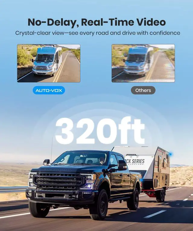 Alt view image 3 of 7 - AUTO-VOX Wireless Backup Camera Magnetic: 1 Min Install Trailer Hitch Camera, 1080P HD Monitor with IR Night Vision, Storage Bag Included, Easy to Move Between Vehicles for Truck, RV, Trailer