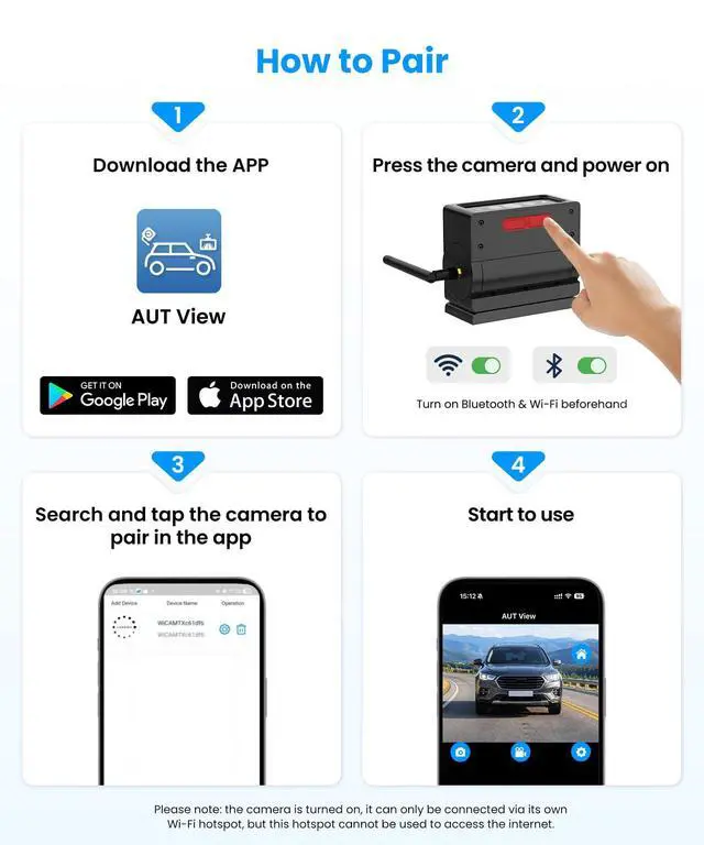 Alt view image 2 of 7 - AUTO-VOX Magnetic Wireless Backup Camera with WiFi Connection | No Monitor Needed, Snaps On in 1 Sec, Solar Powered for Longer Runtime, Reliable Live View up to 230FT for Truck Trailer RV